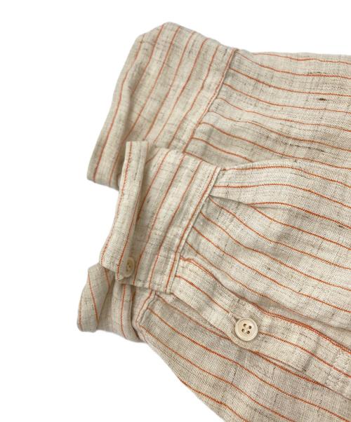 KHOKI（コッキ）KHOKI (コッキ) Stripe Linen Pullover Shirt ベージュ サイズ:2の古着・服飾アイテム
