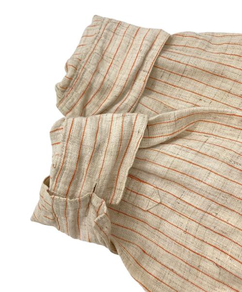 KHOKI（コッキ）KHOKI (コッキ) Stripe Linen Pullover Shirt ベージュ サイズ:2の古着・服飾アイテム