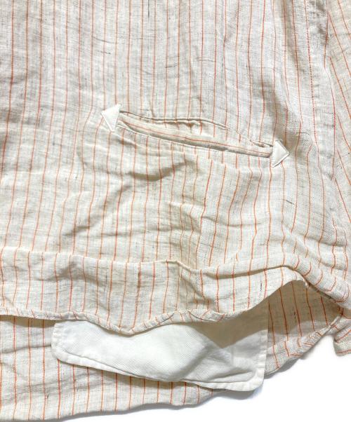 KHOKI（コッキ）KHOKI (コッキ) Stripe Linen Pullover Shirt ベージュ サイズ:2の古着・服飾アイテム