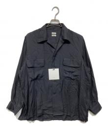 YOKE（ヨーク）の古着「Modal Twill Double Pocket Open Collar Shirt」｜ネイビー