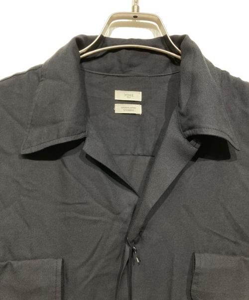 YOKE（ヨーク）YOKE (ヨーク) Modal Twill Double Pocket Open Collar Shirt ネイビー サイズ:1の古着・服飾アイテム