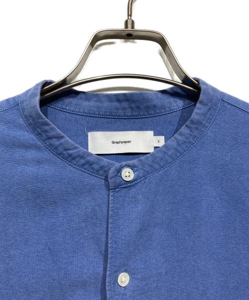 Graphpaper（グラフペーパー）Graphpaper (グラフペーパー) バンドカラーシャツ ブルー サイズ:2の古着・服飾アイテム