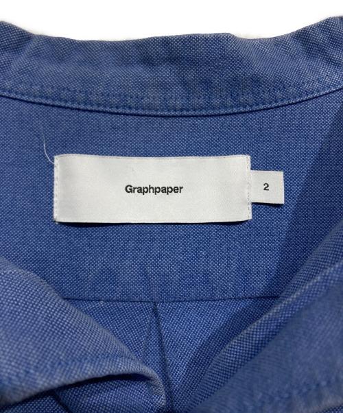 Graphpaper（グラフペーパー）Graphpaper (グラフペーパー) バンドカラーシャツ ブルー サイズ:2の古着・服飾アイテム