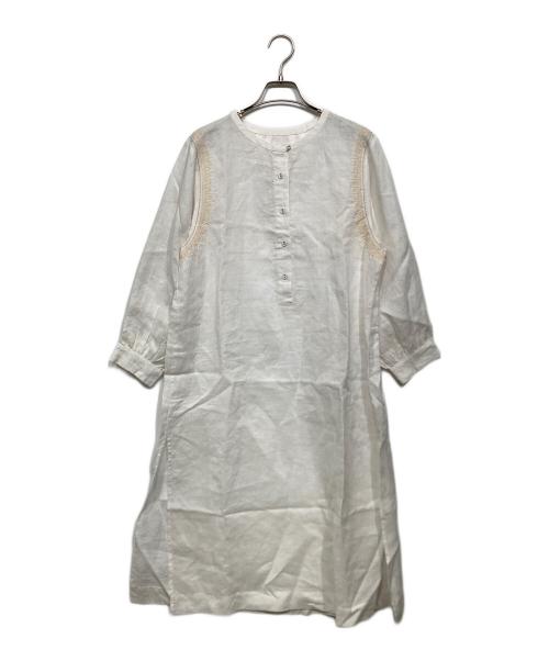 genten（ゲンテン）genten (ゲンテン) リネンワンピース ホワイト サイズ:40の古着・服飾アイテム
