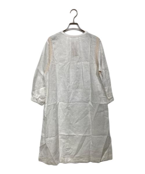 genten（ゲンテン）genten (ゲンテン) リネンワンピース ホワイト サイズ:40の古着・服飾アイテム
