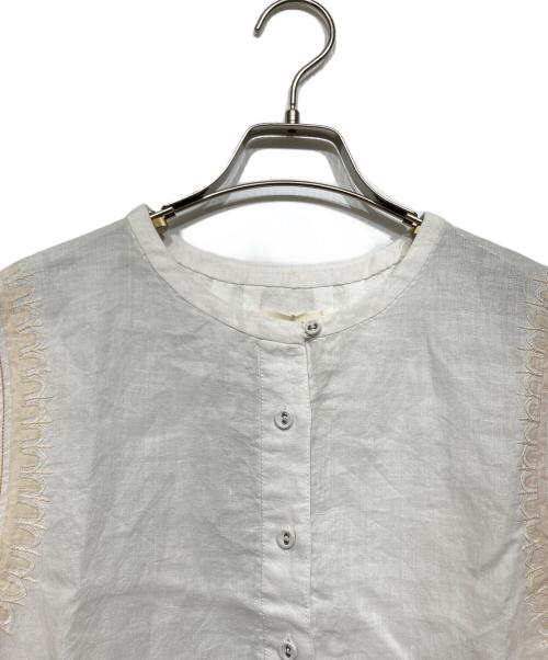 genten（ゲンテン）genten (ゲンテン) リネンワンピース ホワイト サイズ:40の古着・服飾アイテム