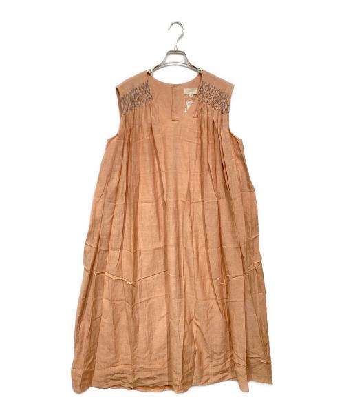 genten（ゲンテン）genten (ゲンテン) コットンレーヨンワンピース ベージュ サイズ:40の古着・服飾アイテム