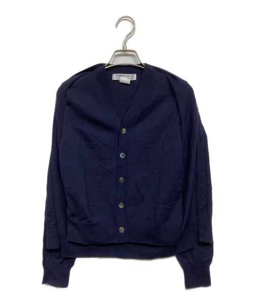COMME des GARCONS COMME des GARCONS（コムデギャルソン コムデギャルソン）COMME des GARCONS COMME des GARCONS (コムデギャルソン コムデギャルソン) レイヤードデザインウールカーディガン ネイビー サイズ: Sの古着・服飾アイテム