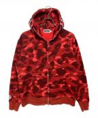 A BATHING APEアベイシングエイプ）の古着「Color Camo Shark Full Zip Hoodie」｜レッド
