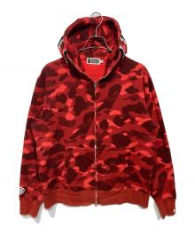 A BATHING APE（アベイシングエイプ）の古着「Color Camo Shark Full Zip Hoodie」｜レッド