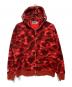 A BATHING APE（アベイシングエイプ）の古着「Color Camo Shark Full Zip Hoodie」｜レッド