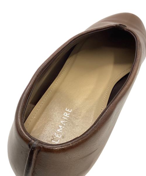 LEMAIRE（ルメール）LEMAIRE (ルメール) レザーVカットフラットシューズ ブラウン サイズ:37の古着・服飾アイテム