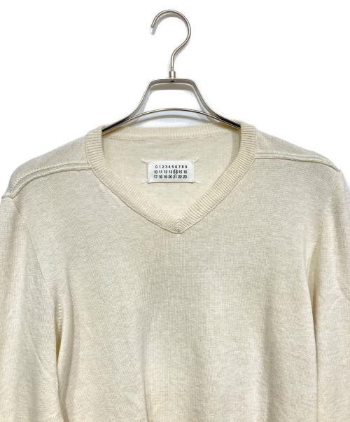 Martin Margiela14（マルタンマルジェラ14）Martin Margiela14 (マルタンマルジェラ14) 4ステッチ Vネックニット ベージュ サイズ:Mの古着・服飾アイテム