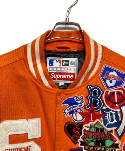 SUPREME（シュプリーム）SUPREME (シュプリーム) New Era (ニューエラ) MLB (エムエルビー) Varsity Jacket オレンジ サイズ:Mの古着・服飾アイテム