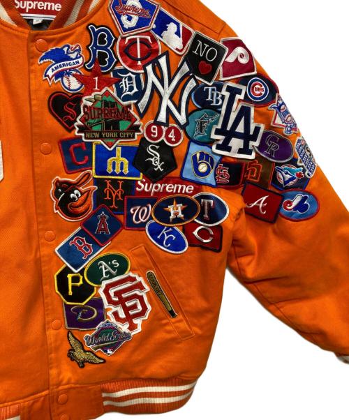 SUPREME（シュプリーム）SUPREME (シュプリーム) New Era (ニューエラ) MLB (エムエルビー) Varsity Jacket オレンジ サイズ:Mの古着・服飾アイテム