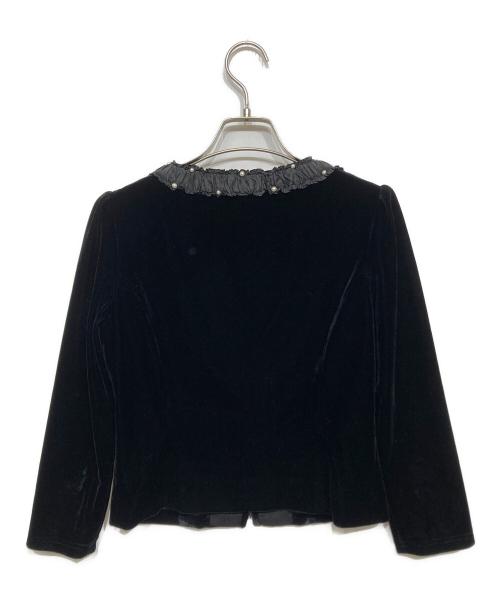 Rene（ルネ）Rene (ルネ) ベルベットジップジャケット ブラック サイズ:36の古着・服飾アイテム