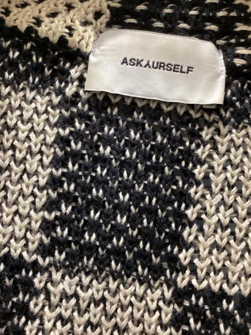askyurself（アスクユアセルフ）askyurself (アスクユアセルフ) CHECKERED CROCHET SHIRT ブラック×アイボリー サイズ:Mの古着・服飾アイテム