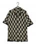 askyurself（アスクユアセルフ）の古着「CHECKERED CROCHET SHIRT」｜ブラック×アイボリー