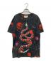 GUCCI（グッチ）の古着「スネークスペースプリントTシャツ　457936-X3G51」｜ブラック