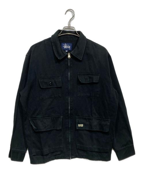 stussy（ステューシー）stussy (ステューシー) マルチポケットワークジャケット ブラック サイズ:Ｍの古着・服飾アイテム
