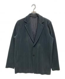 HOMME PLISSE ISSEY MIYAKE（オム プリッセ イッセイ ミヤケ）の古着「テーラードプリーツジャケット」｜グレー