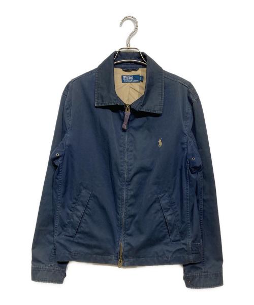POLO RALPH LAUREN（ポロ・ラルフローレン）POLO RALPH LAUREN (ポロ・ラルフローレン) コットンジップブルゾン ネイビー サイズ:Lの古着・服飾アイテム