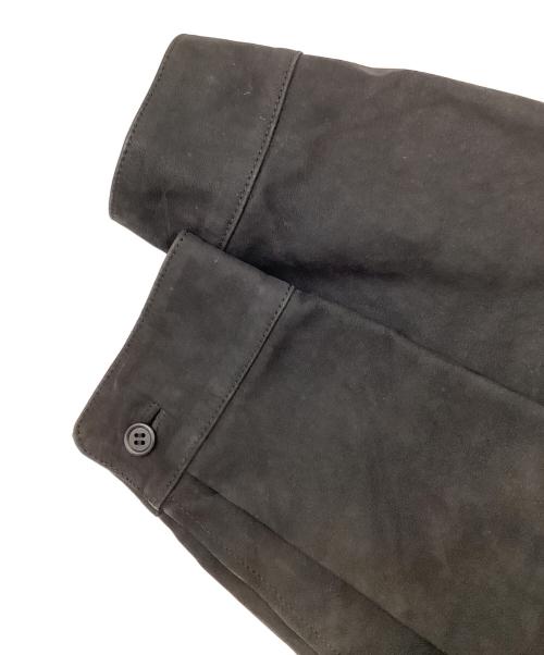 ISSEY MIYAKE（イッセイミヤケ）ISSEY MIYAKE (イッセイミヤケ) 比翼 カウレザージャケット ブラック サイズ:2の古着・服飾アイテム