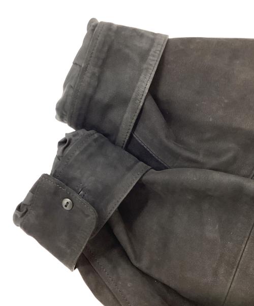ISSEY MIYAKE（イッセイミヤケ）ISSEY MIYAKE (イッセイミヤケ) 比翼 カウレザージャケット ブラック サイズ:2の古着・服飾アイテム