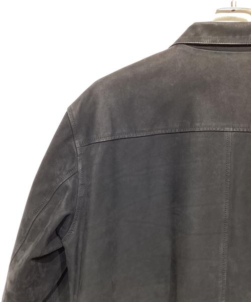 ISSEY MIYAKE（イッセイミヤケ）ISSEY MIYAKE (イッセイミヤケ) 比翼 カウレザージャケット ブラック サイズ:2の古着・服飾アイテム