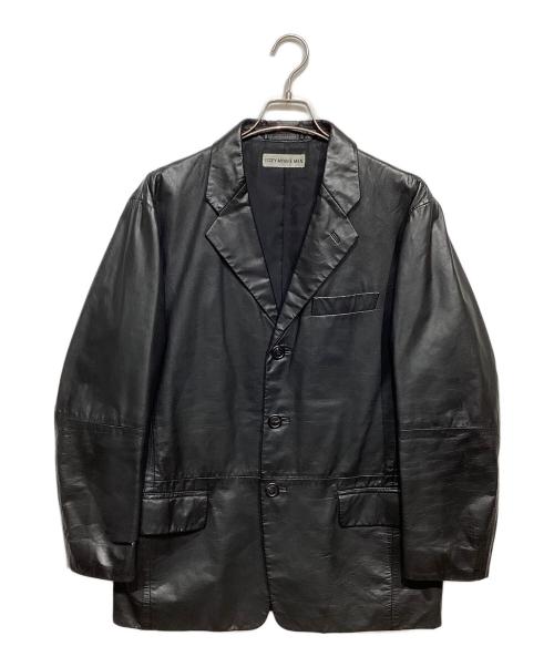 ISSEY MIYAKE MEN（イッセイミヤケメン）ISSEY MIYAKE MEN (イッセイミヤケメン) レザー3Bジャケット ブラック サイズ:2の古着・服飾アイテム