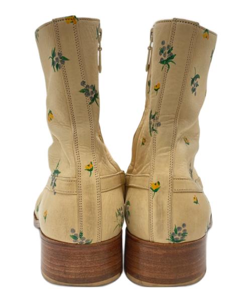 masu（エムエーエスユー）masu (エムエーエスユー) BALLET BOOTS(flower hand paint) ベージュ サイズ:42の古着・服飾アイテム