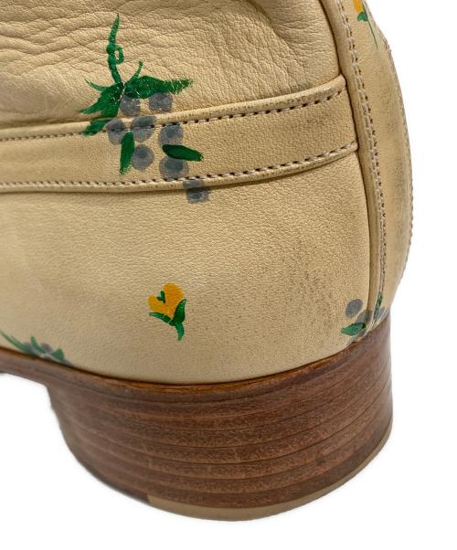 masu（エムエーエスユー）masu (エムエーエスユー) BALLET BOOTS(flower hand paint) ベージュ サイズ:42の古着・服飾アイテム
