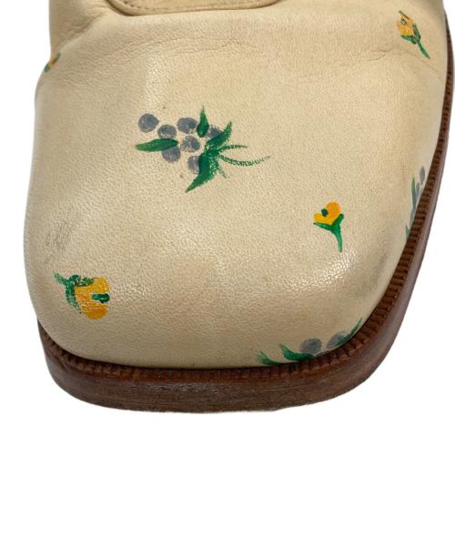 masu（エムエーエスユー）masu (エムエーエスユー) BALLET BOOTS(flower hand paint) ベージュ サイズ:42の古着・服飾アイテム