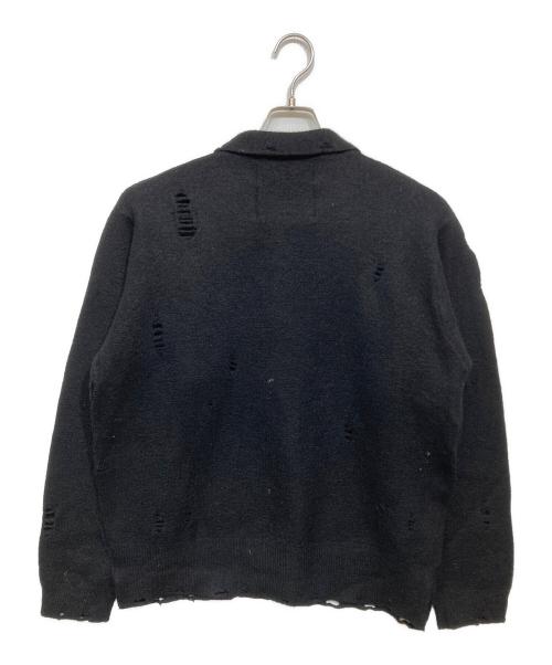 DAIRIKU（ダイリク）DAIRIKU (ダイリク) Fulling Damage Tite Polo Knit ブラック サイズ:Mの古着・服飾アイテム