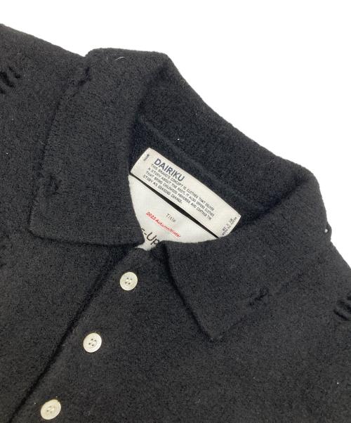 DAIRIKU（ダイリク）DAIRIKU (ダイリク) Fulling Damage Tite Polo Knit ブラック サイズ:Mの古着・服飾アイテム
