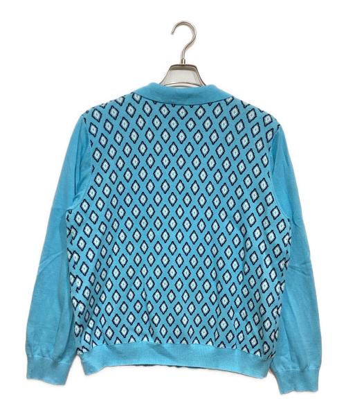 TTT MSW（ティー）TTT MSW (ティー) Diamond Knit Polo ブルー サイズ:Mの古着・服飾アイテム