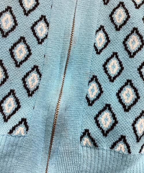TTT MSW（ティー）TTT MSW (ティー) Diamond Knit Polo ブルー サイズ:Mの古着・服飾アイテム