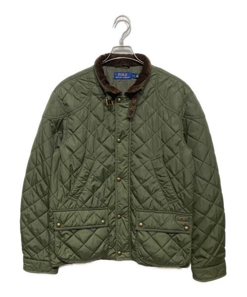 POLO RALPH LAUREN（ポロ・ラルフローレン）POLO RALPH LAUREN (ポロ・ラルフローレン) 襟コーデュロイキルティングジャケット オリーブ サイズ:Lの古着・服飾アイテム