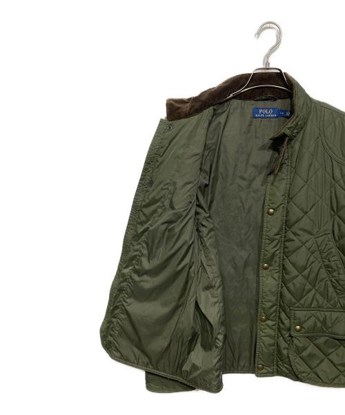 POLO RALPH LAUREN（ポロ・ラルフローレン）POLO RALPH LAUREN (ポロ・ラルフローレン) 襟コーデュロイキルティングジャケット オリーブ サイズ:Lの古着・服飾アイテム