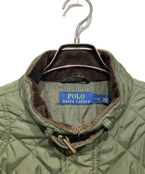 POLO RALPH LAUREN（ポロ・ラルフローレン）POLO RALPH LAUREN (ポロ・ラルフローレン) 襟コーデュロイキルティングジャケット オリーブ サイズ:Lの古着・服飾アイテム