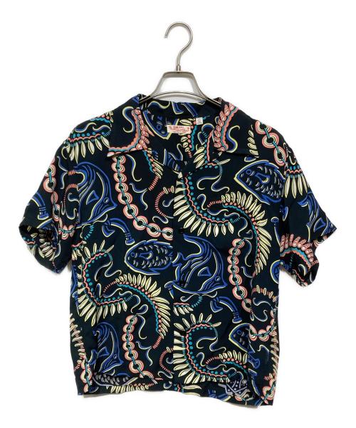 Sun Surf（サンサーフ）Sun Surf (サンサーフ) RAYON HAWAIIAN SHIRT “PARADISE PICTOGRAPH”　SS38811 ブラック サイズ:Lの古着・服飾アイテム