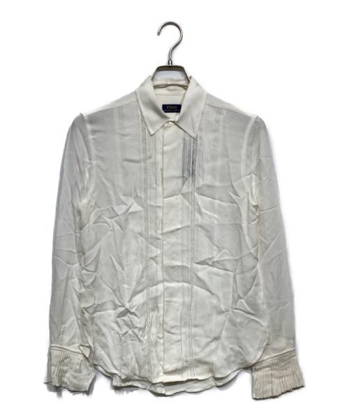 POLO RALPH LAUREN（ポロ・ラルフローレン）POLO RALPH LAUREN (ポロ・ラルフローレン) シルクブラウス ホワイト サイズ:6の古着・服飾アイテム