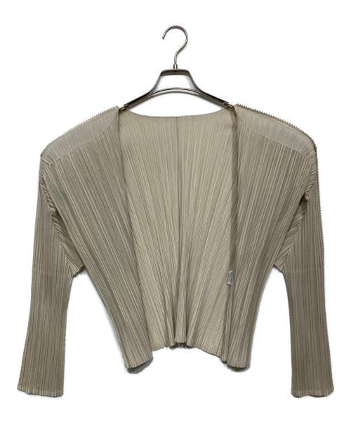PLEATS PLEASE（プリーツプリーズ）PLEATS PLEASE (プリーツプリーズ) プリーツカーディガン　PP33-JO124 ベージュ サイズ:3の古着・服飾アイテム