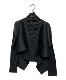 PLEATS PLEASE（プリーツプリーズ）の古着「プリーツデザインカーディガン」｜ブラック