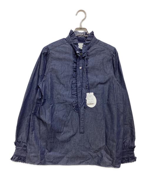 yunahica（ユナヒカ）yunahica (ユナヒカ) chieko (チエコ) スカラップ刺繍ブラウス インディゴ サイズ:2の古着・服飾アイテム