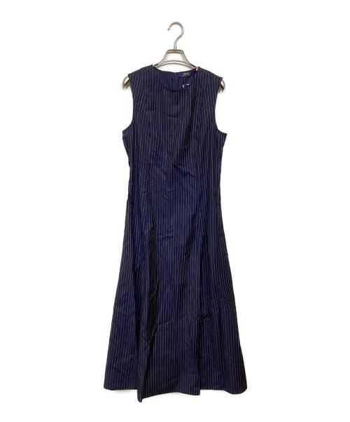 POLO RALPH LAUREN（ポロ・ラルフローレン）POLO RALPH LAUREN (ポロ・ラルフローレン) ノースリーブストライプワンピース ネイビー サイズ:8 未使用品の古着・服飾アイテム