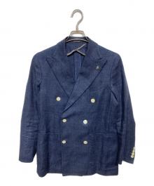 TAGLIATORE（タリアトーレ）の古着「リネンコットン ダブルジャケット」｜ネイビー