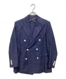 TAGLIATORE（タリアトーレ）の古着「リネンコットン ダブルジャケット」｜ネイビー