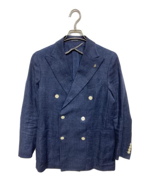 TAGLIATORE（タリアトーレ）TAGLIATORE (タリアトーレ) リネンコットン ダブルジャケット ネイビー サイズ:44/7 Rの古着・服飾アイテム