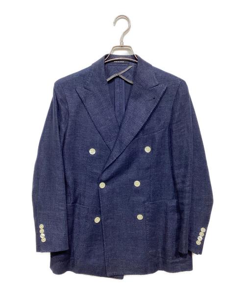 TAGLIATORE（タリアトーレ）TAGLIATORE (タリアトーレ) リネンコットン ダブルジャケット ネイビー サイズ:44/7 Rの古着・服飾アイテム